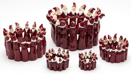 Kerstmannen in kring (Rood)